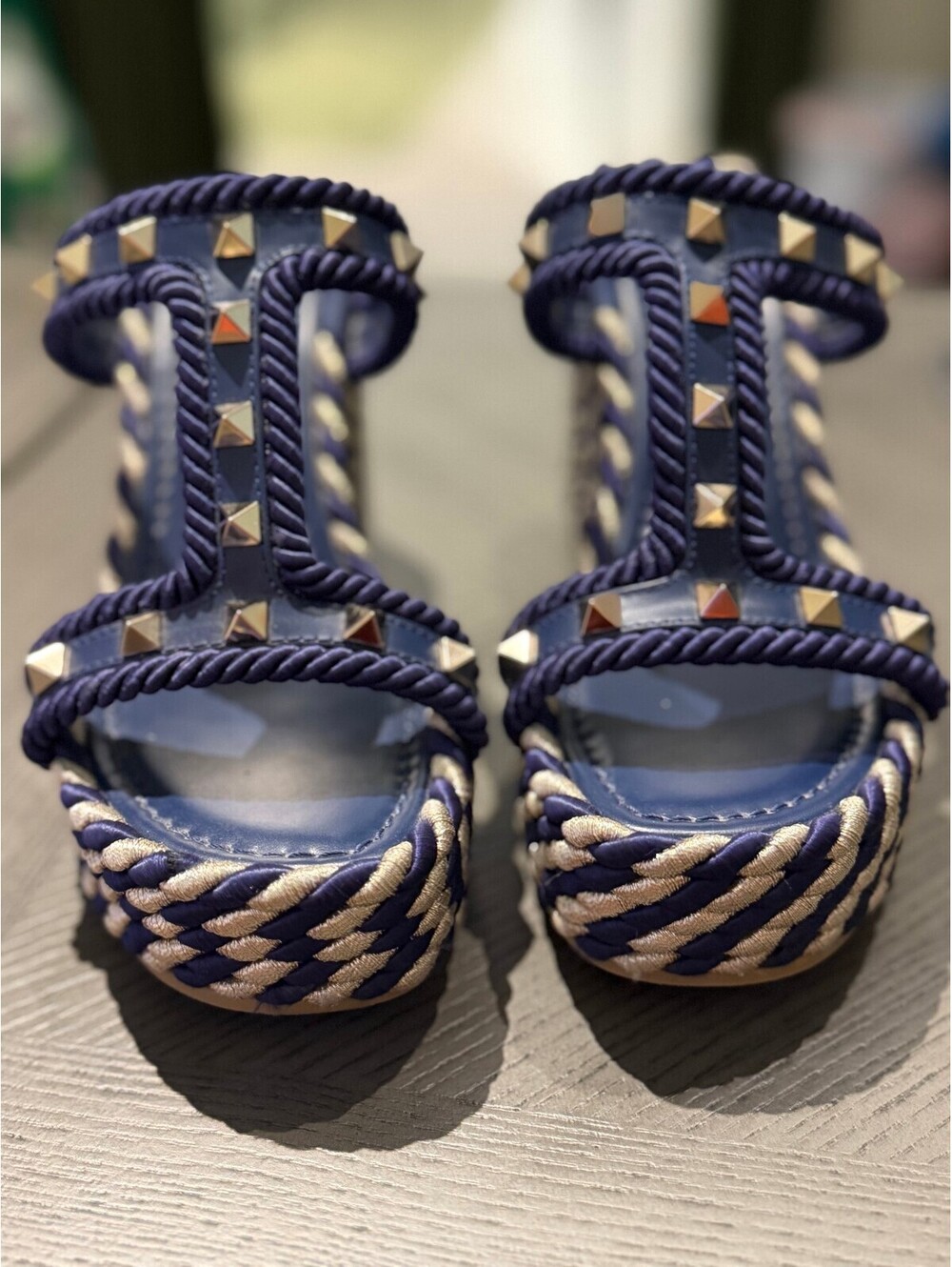 Valentino rock stud authenticated wedge sandal